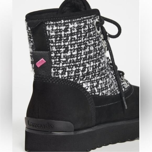 NWOT Women's Larroude Vail Tweed Nubuck Leather Ankle Platform Boots - Sz 9.5 - Picture 2 of 8